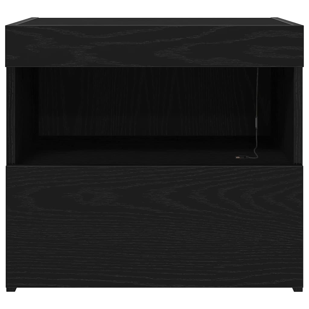 Nightstand Black Oak Effect 50 x 40 x 45 cm Particleboard