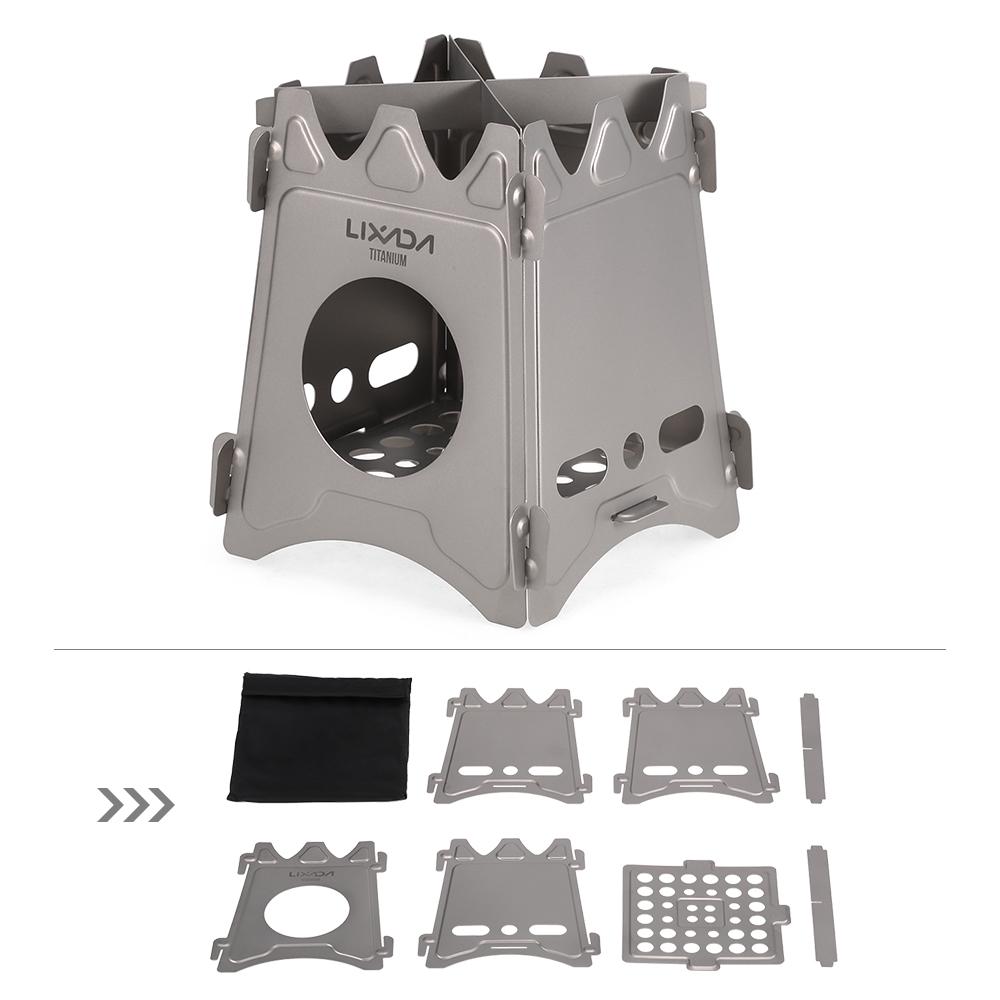 Lixada Кемпинг Титановая дровяная печь Портативная складная дровяная походная печь — фото 4