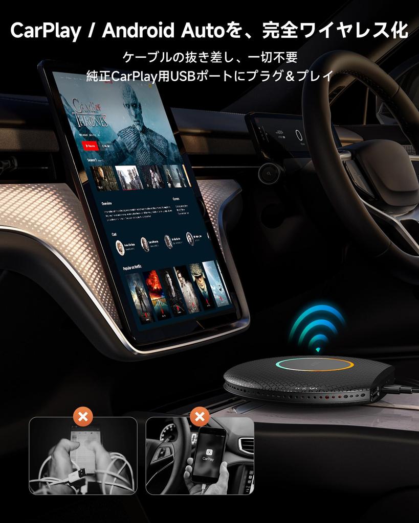 CB6 CarPlay Wireless 2025 Upgraded Version CarPlay Ai Box Android13 AI Box Wireless Carplay Android Auto Wireless Car TV Watch Netflix In the Watch