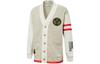 Puma Mix Badge Long Knitwear Unisex Ecru V Neck Moderate Cardigan 537004-64