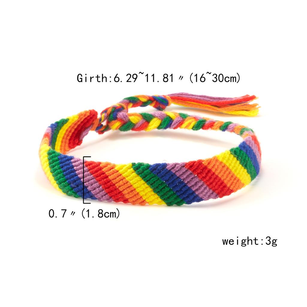 Fashion Rainbow Bracelets For Women Girls Boy Ladies Rainbow Love Pride Woven Wristband Bracelet Couple Friendship Party Jewelry
