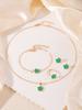 5pcs/set Lucky Five Petal Flower Zircon Set, Bracelet Necklace Earrings Zircon Set, Perfect For Giving Gifts