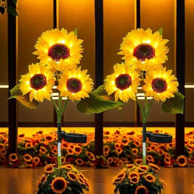 Dekorative Außenleuchten in Sonnenblumenform mit Solarbetrieb, wasserdicht, Garten, Hof, Rasen, Nachtlicht für Terrasse, Weg, Weihnachten