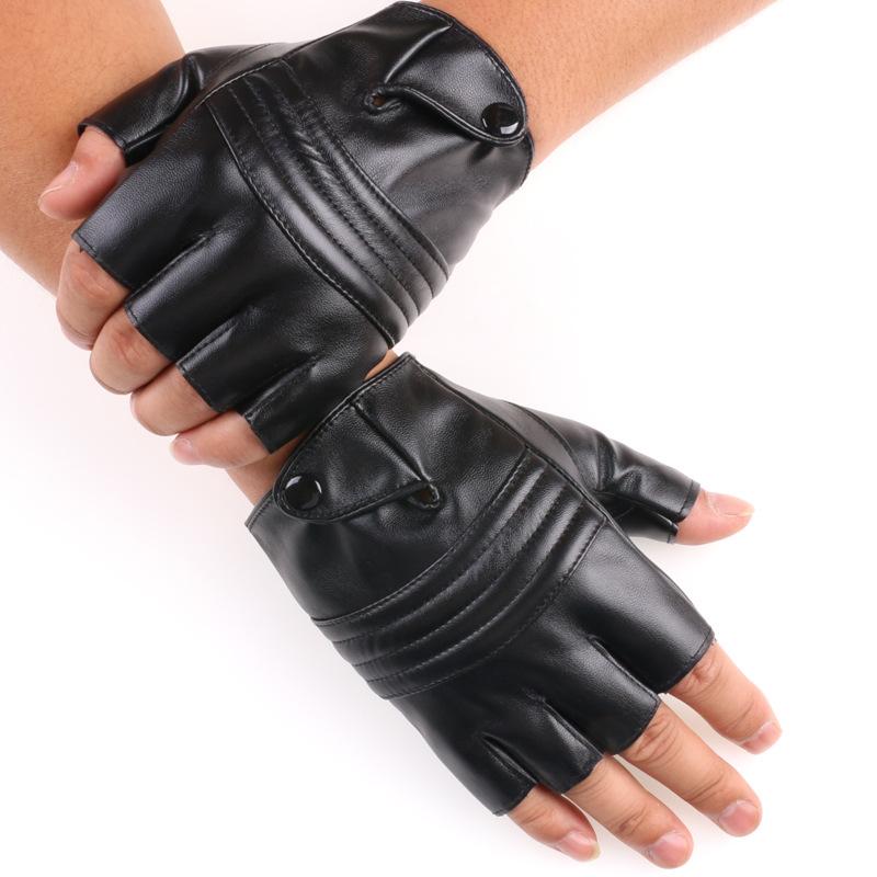 Halbfingerhandschuhe Streetdance-Performance Tanz Nachtclub Atmungsaktiv Outdoor Radfahren Fitness Fahren Männer und Frauen Lederhandschuhe