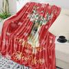 Christmas Snowflake Elk Plaid Throw Blanket for Sofa Christmas Decoration Bedspread Portable Microfiber Flannel Blanket