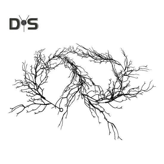 

195 см искусственная гирлянда из ивовой лозы для Хэллоуина, для дома и улицы, для настенного украшения из искусственного сушеного ротанга, черная ветка, украшение для вечеринки A