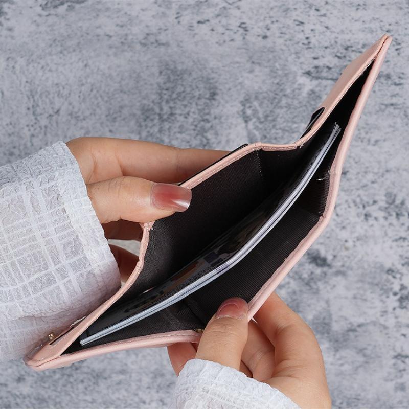 New Small Wallet Women's Leather Short Folding Wallet Student Cute Mini Fashion Hasp Wallet