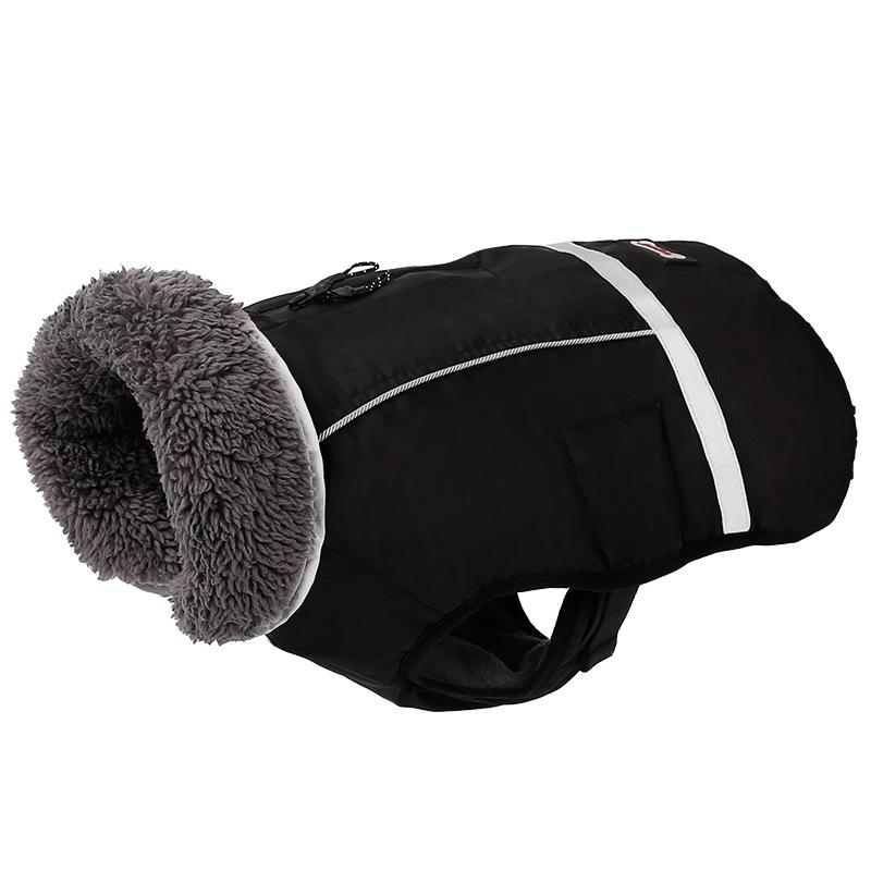 Pet Fall and Winter Thickened Jacket Big Dog Clothes Reflective Warm Clothing Dog Insert Button Clothing