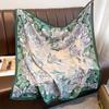 Versatile temperament printed age-reducing scarf double-sided heterochrome versatile neck protector scarf high-end shawl fashion scarf women