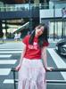 Loaegsyueol Silk Ribbon Tierd Skirt_Pink
