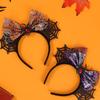 Eye Catching Halloween Costume Headband with Spiders Ears and Bows Adjustable Headwear Cosplay Hair Decoration