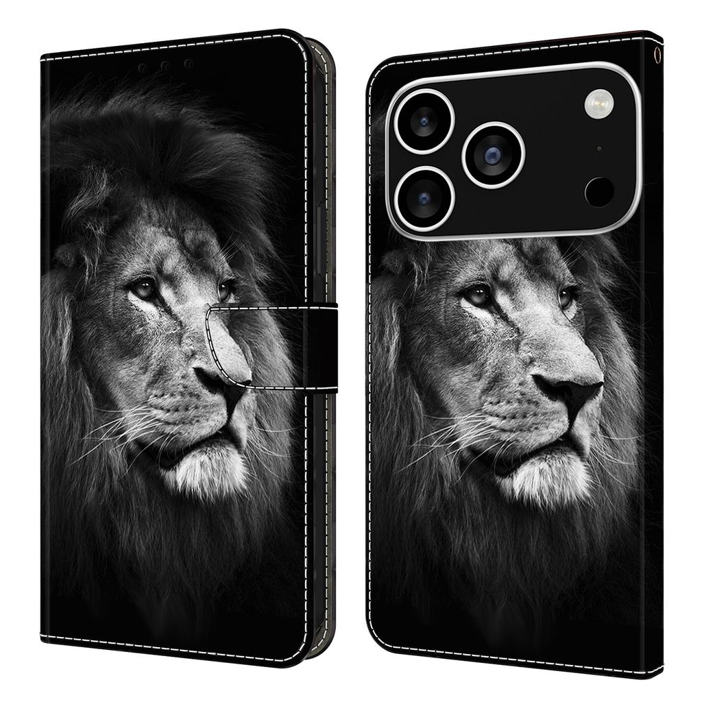 For iPhone 17 Pro Max Wallet Case Pattern Printing Stand Leather Flip Phone Cover