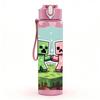 1PC Minecraft Cartoon Character 750ml Color Plastic Sports Water Bottle Leakproof Flip Straw Lid Suitable for Sports Office Home Use