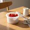Round Food Container with Colander Microwave Safe Refrigerator Produce Storage with Lid Airtight Produce Crisper Box Leakproof