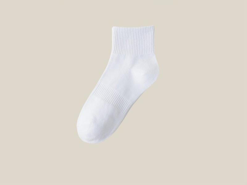 

Thick Mid-calf Socks, Summer Lightweight Cotton Socks, Spring and Autumn Sweat-absorbing and Breathable Plain-colored Short Socks 1 pair білий