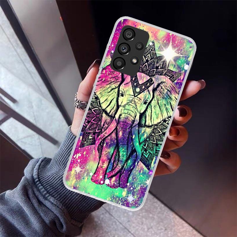 Elephant Mandala Aztec Phone Case For Samsung Galaxy A52 A51 A50S A32 A22 A12 A02S A72 A71 A31 A70 A30S Note 20 Ultra 10 Plus S1