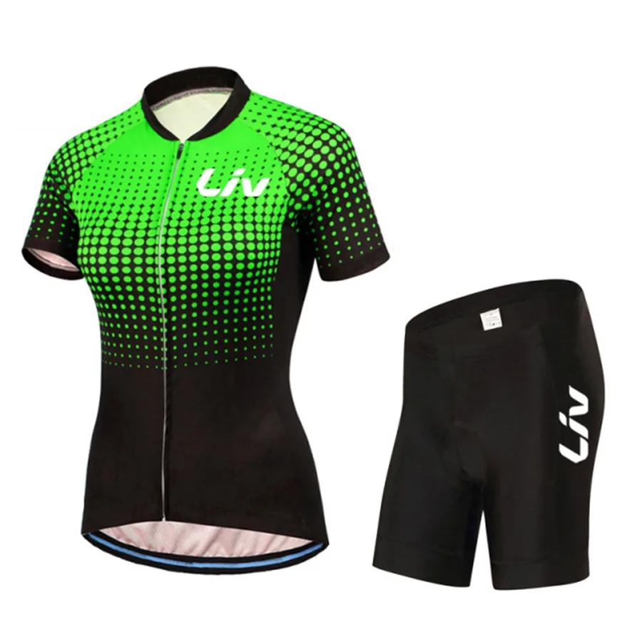 Summer Cycling Suit Set for Women Short Sleeved Jersey Quick Drying Breathable Road Bike Bib High Elasticity Sports Shirt