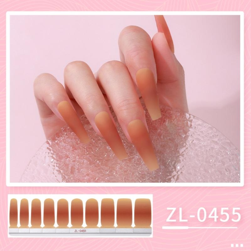 20PCS Full Nail Polish Strips Nail Wraps Decal Adhesive Nails Stickers False Nail Design Nail Polish Strips for Women