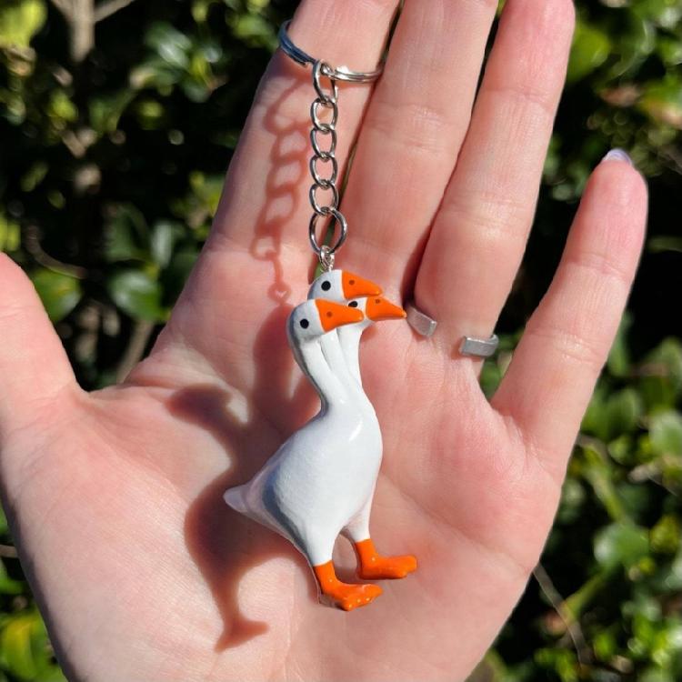 Unique Pendant Earring Geese with Three Heads Shape Lightweight Pendant Necklace