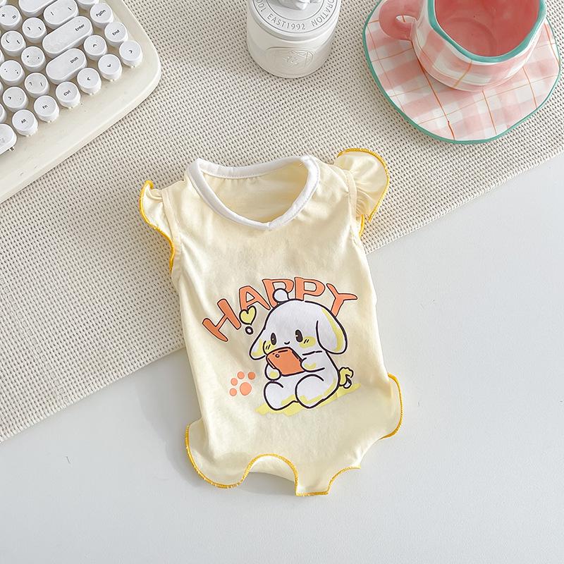 Spring/Autumn Ruffled Vest with Cartoon Dog Design for Small & Medium Dogs Extra Small жёлтый