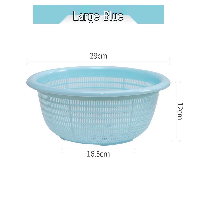 Kitchen Sink Vegetable & Fruit Washing Basket Set - Plastic Strainer & Drainer Basin for Storage & Rice Washing