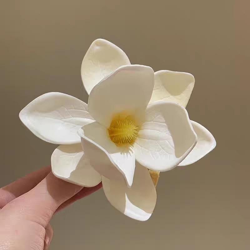 Large Orchid Flower Hair Claw Women Wedding Hair Clip Crab Girls Ponytail Shark Clip Headwear Hair Accessories