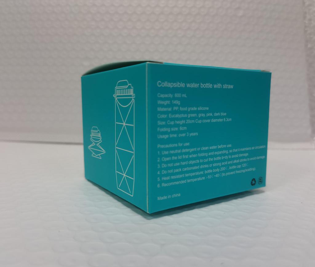 Foldable Silicone Sports Water Bottle with Straw - Portable & Telescopic Gift