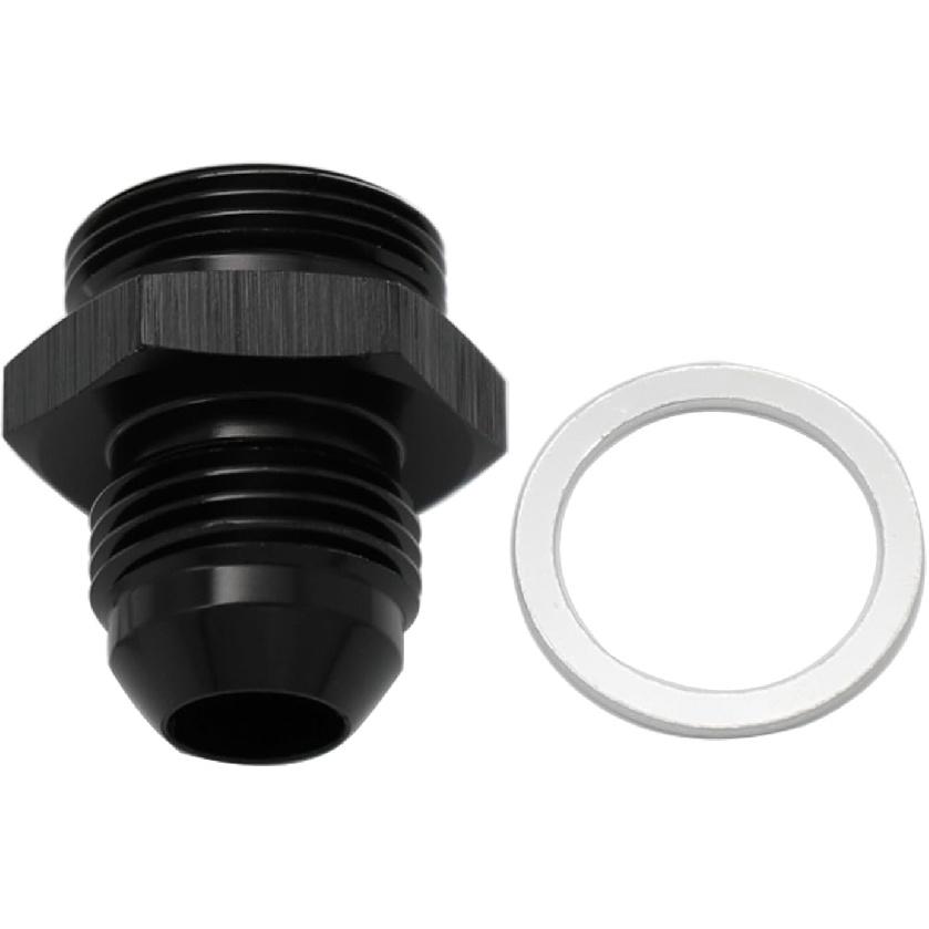 Aluminum 6AN Male Flare to 9/16-24 Male Carb Carburetor Fuel Inlet Fitting Adapter Black