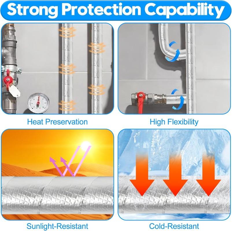 Winter Pipeline Insulation Tape Outdoor Foam Foil Fire Protection Waterproof Keep Warm Freeze Self Adhesive Pipe Tapes Sleeves