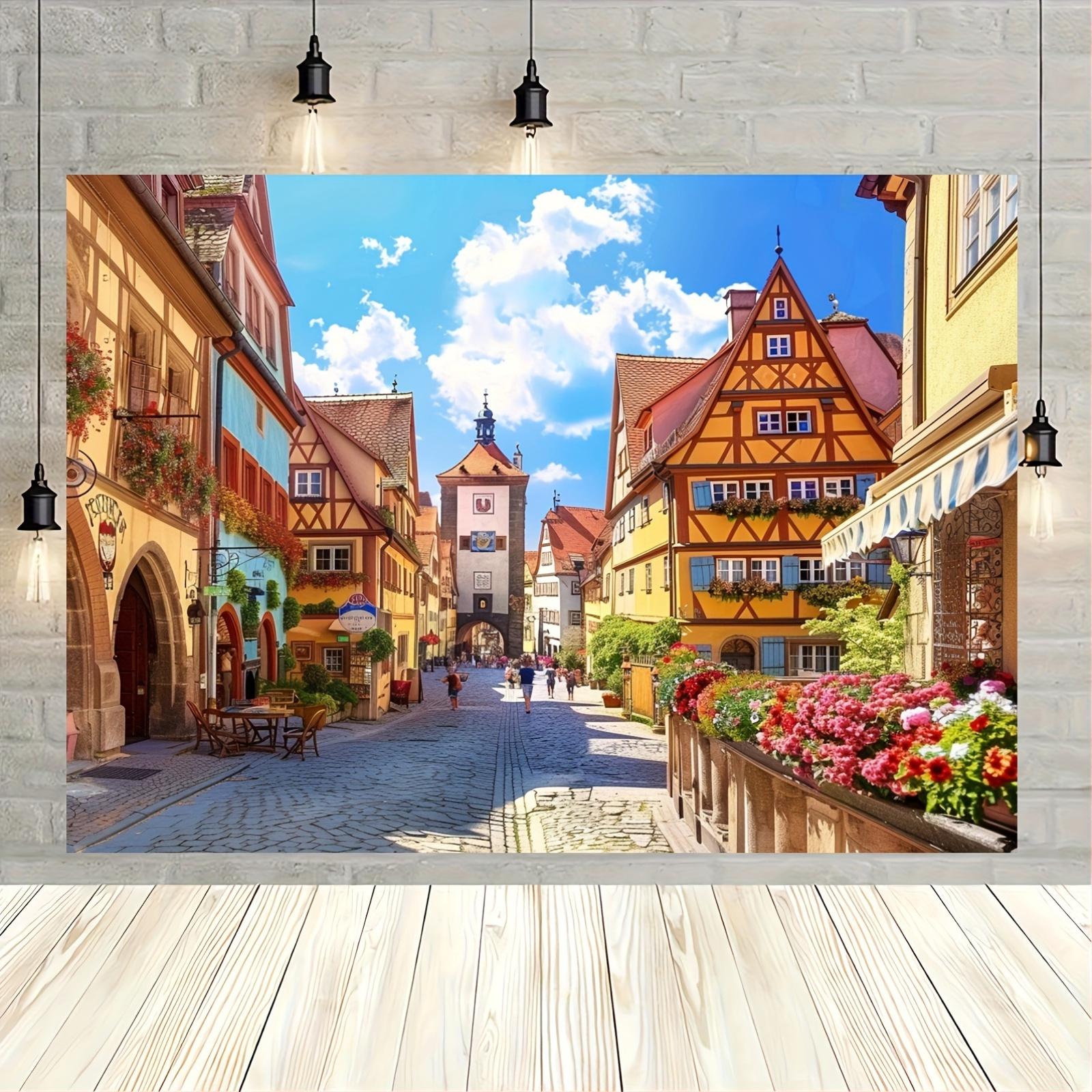 VIKAMA Баварская уличная сцена Мюнхенский Октоберфест Баннер Гобелен Немецкий пивной фестиваль Декоративное настенное панно 74x94cm(29x37in)