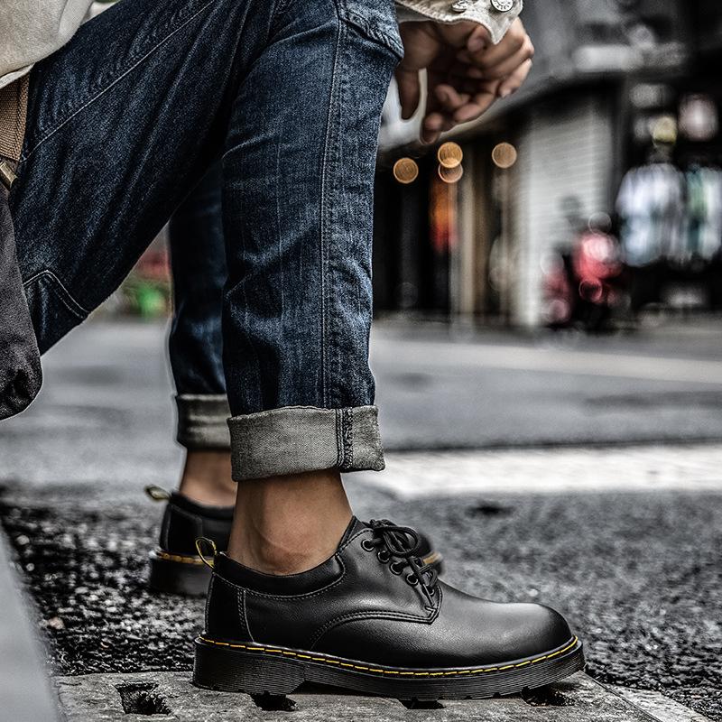 Spring And Summer Tooling Men'S Shoes Low-Top Big-Headed Martin Boots Genuine Leather Casual Men'S Retro Shoes