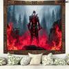 Kratos God Of War Wall Tapestry Aesthetic Wall Hanging Printed Fabric Blanket Decorative Tapestries for Bedroom Living Room Home Decor