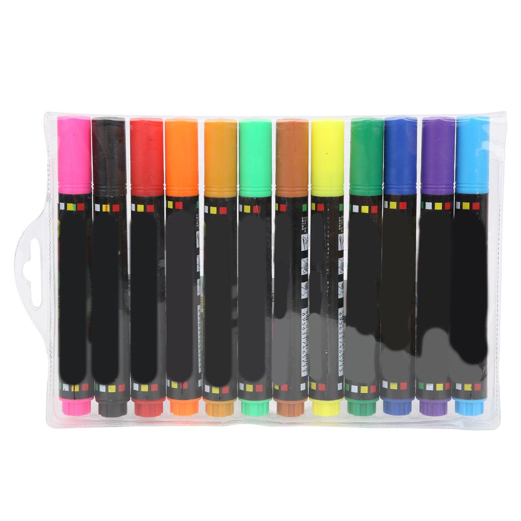 12Pcs Whiteboard Pen Multifunctional Colorful Fast Drying Painting Marker for Graffiti Writing