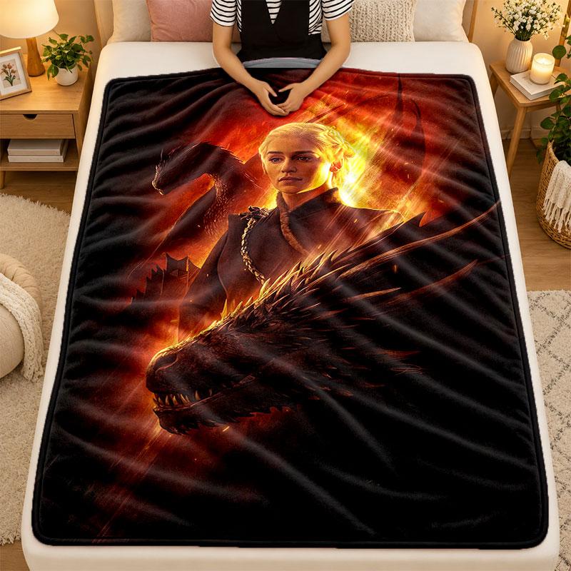 Flannel BlanketGame of Thrones Warm Soft Throw Blanket for Indoor Sofa Bed Living Room Use