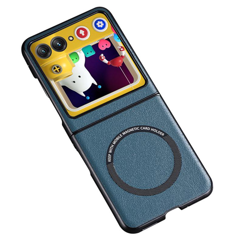 

For Motorola Razr 60/Razr 50 5G Case Compatible with MagSafe Leather+PC Phone Cover Green