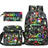 Dandy'S World Peripheral Printing Schoolbag Student Casual Pencil Bag Shoulder Bag Three-Piece Set