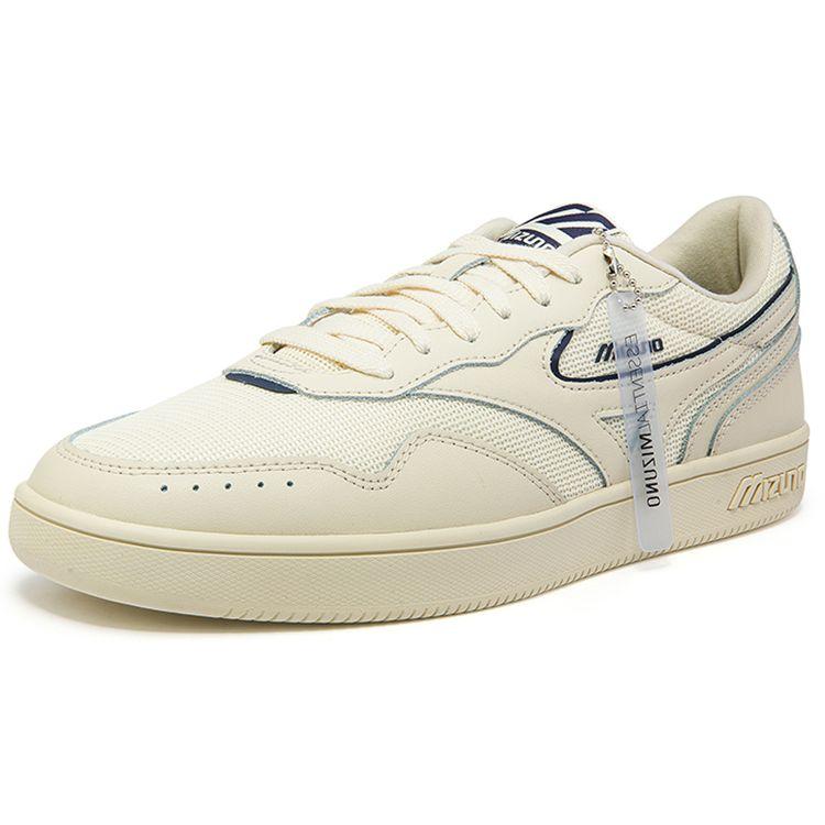 Mizuno Court Lite Essential Fabric Leather Casual Slip Resistant Durable Lightweight Low Top Sneakers Unisex Sneakers Sand-Blue D1GH221801