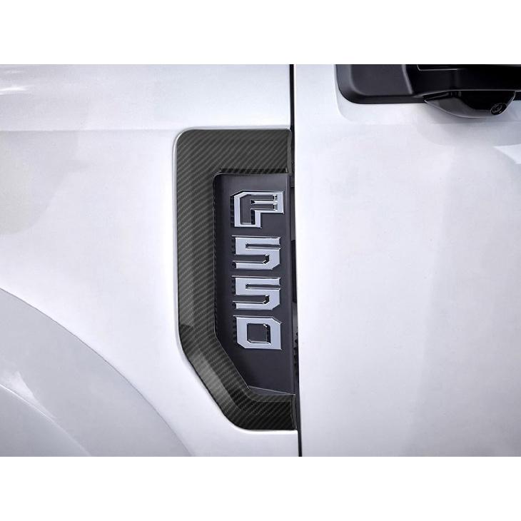Fender Emblems Trim Compatible with Ford F250 F350 F450 2015 2016 2017 2018 2019 2020 Fender Vents Side Vent Cover Black Carbon Fiber Look Badges
