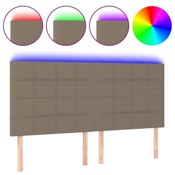 VidaXL LED Headboard Bedroom Furniture Double Bed Accessory Head of Bed Frame Interior Taupe 3122442