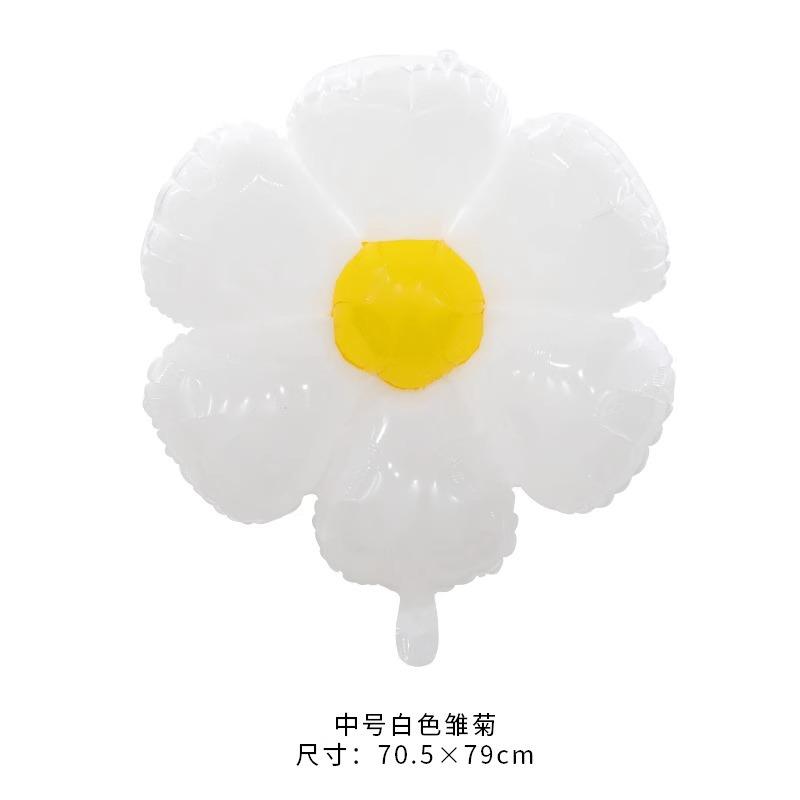 Macaron Smiley Blume Kleine Gänseblümchen Ballon Geburtstagsfeier Picknick im Freien Weiß Sonnenblume Ei Ballon