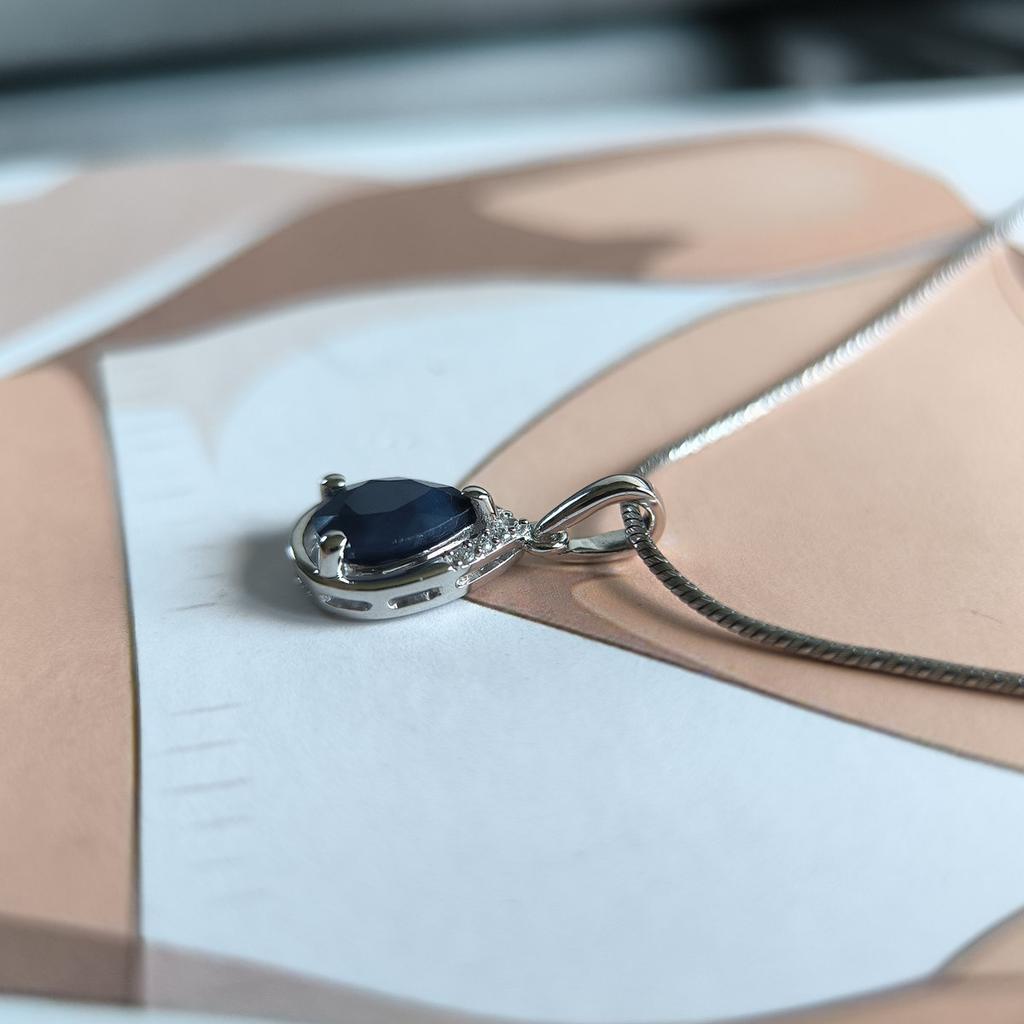 Серебряная подвеска с сапфиром 1.355ct (2214014)