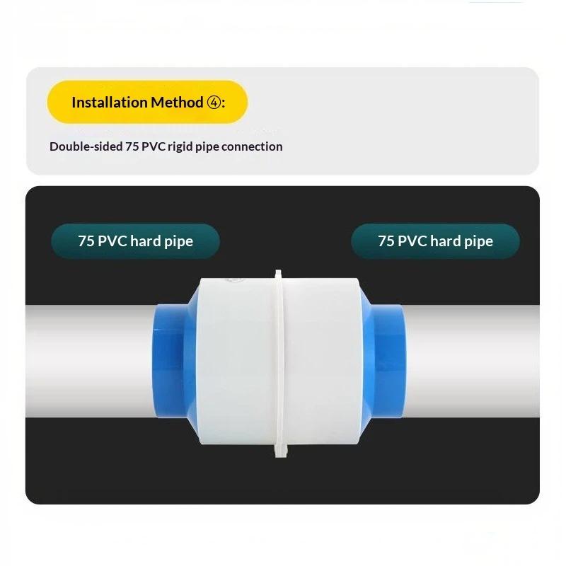 Exhaust Fan Check Valve 80/110mm Round Pipe Backdraft Damper No Noise Silent Vent Part for Bedroom Ensuite Bathroom