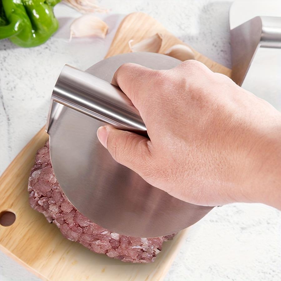 1pc Stainless Steel Smash Burger Press Hamburger Patties Meat Masher Circular Meat Press Mold for Deli Meats Kitchen Accessories