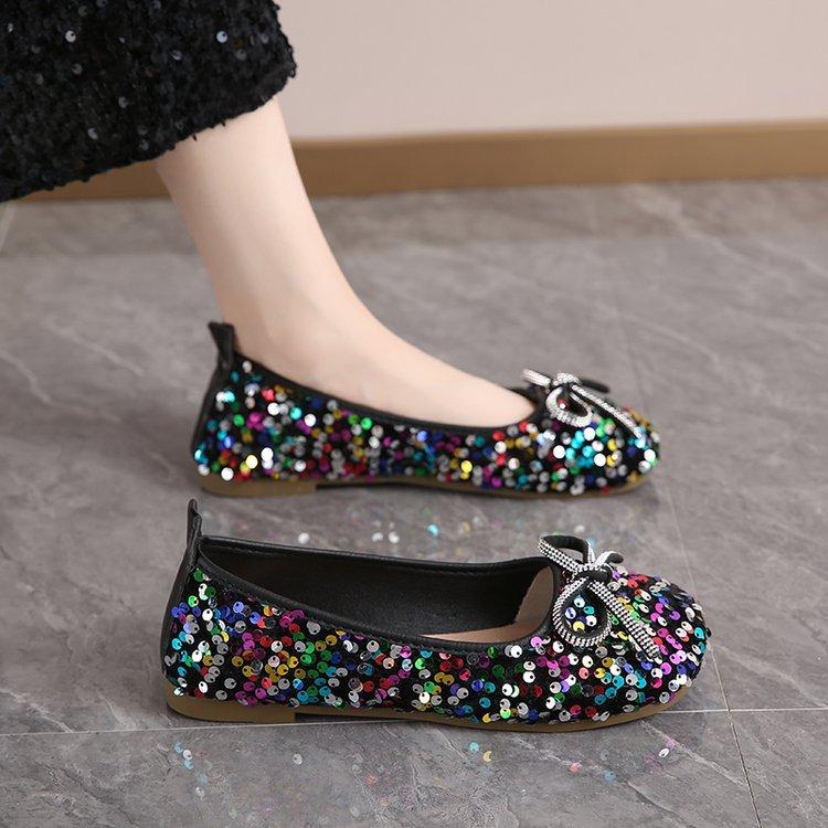 

Evening shoes new temperament spring and autumn French shoes grandma shoes flat single shoes women s Mary Jane women s shoes 43 різнокольоровий