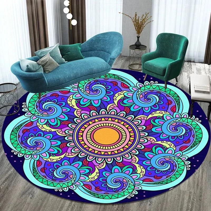 Bitcoin Round Carpet Anti-Slip Circle Area Rug Large for Home Living Room Floor Mat Bedroom Decor Chair Drum Rug Chair Doormat