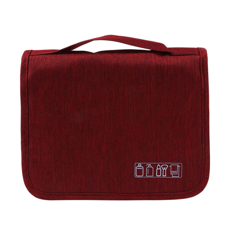 Large Capacity Solid Color Hanging Storage Bags Dry And Wet Separation Travel Wash Bags Women's Portable Cosmetics Storage Bag
