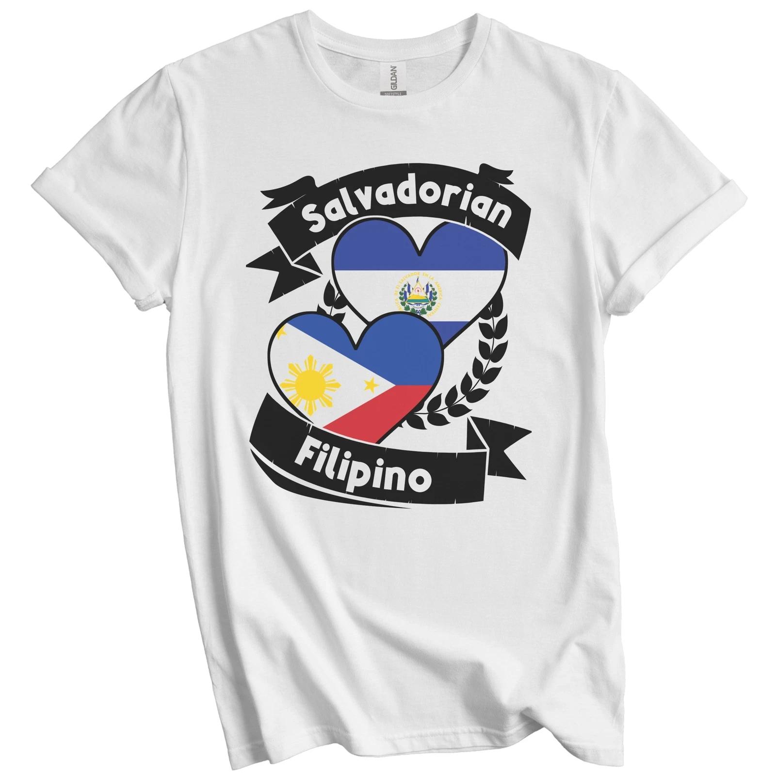 Salvadorian Filipino Heart Flags El Salvador Philippines T-Shirt M