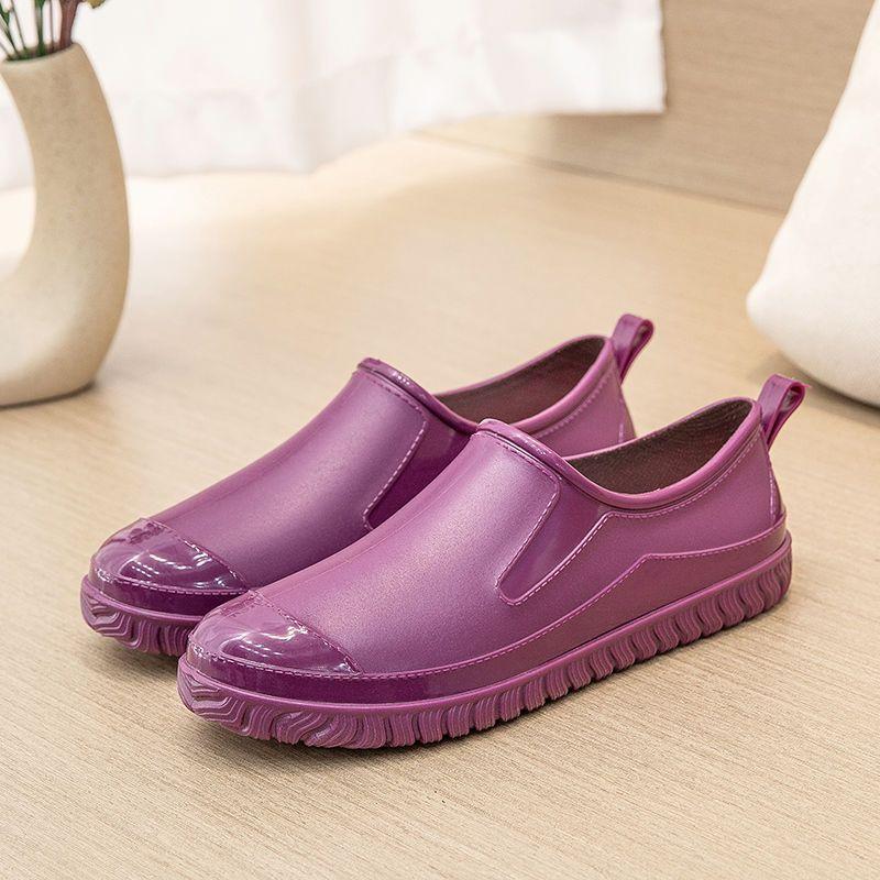 Mutter Regenschuhe Damen flacher Mund neue Mode leichte Regenstiefel tragen rutschfest Erwachsene Arbeit Autowäsche Klebeschuhe