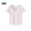 Semir Women's V-Neck Short Sleeve Slim Fit T-Shirt