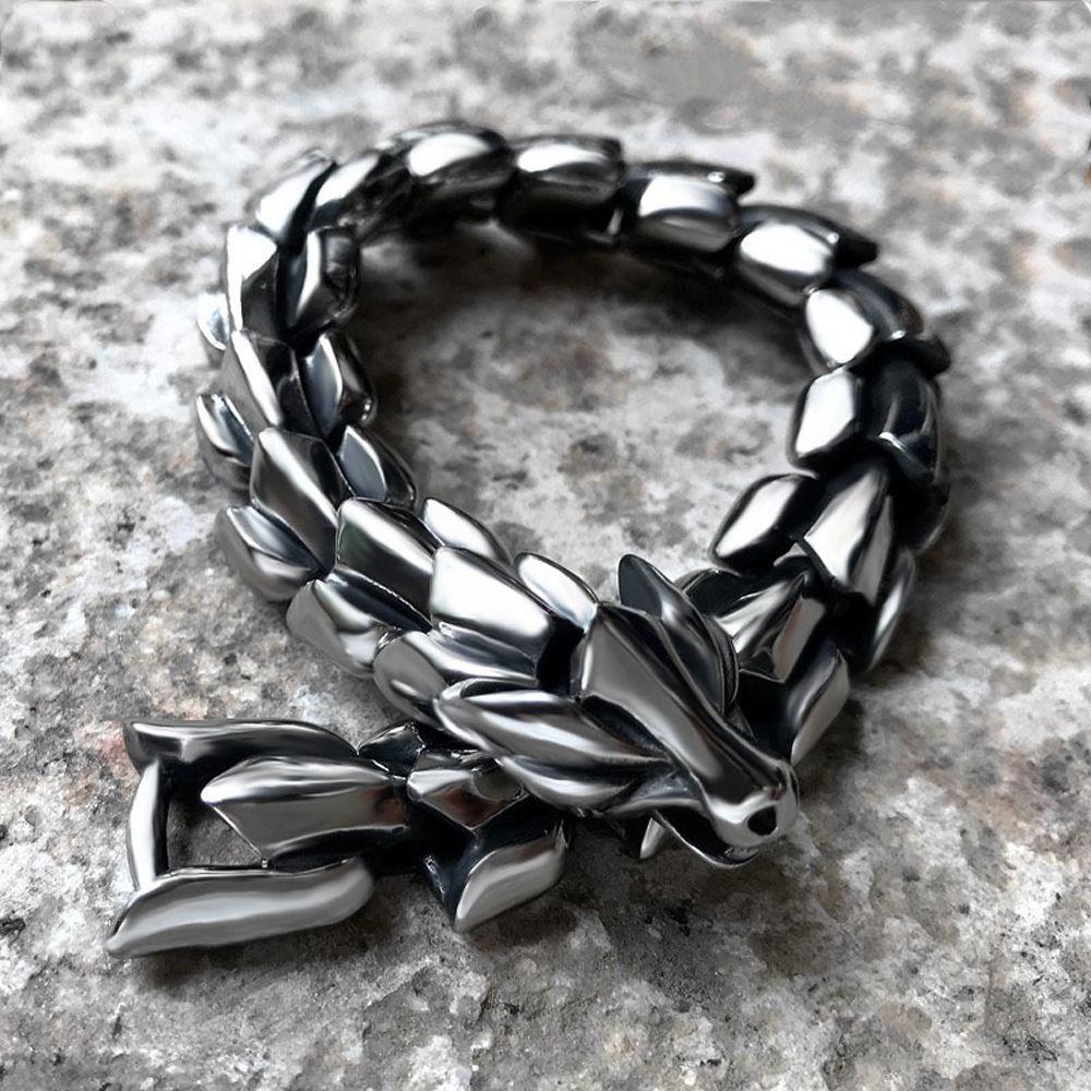 Jewelry Silver Exaggerated Chain Bracelet Teenager jewelry Gold Dragon Bracelet Men's Accessories